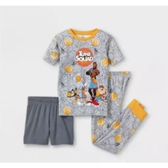 Boys' Space Jam 3pc Snug Fit Pajama Set - Gray. Size 4. New With Tags. C - Picture 1 of 3